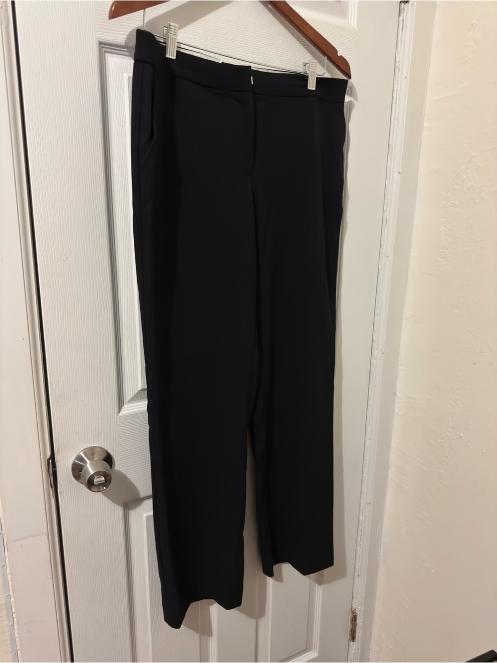 Zara Black Pinstripe High-Waist Wide-Leg Trousers - Picture 2 of 8
